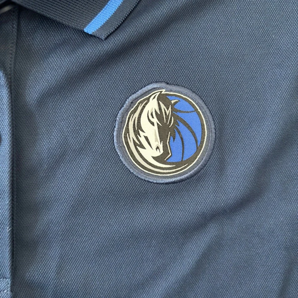 Nike Dallas Mavericks NBA Dri-FIT Polo Shirt Navy Blue Womens Medium